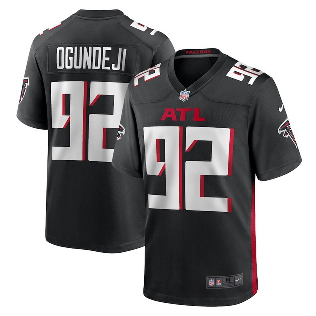 mens nike adetokunbo ogundeji black atlanta falcons game jersey